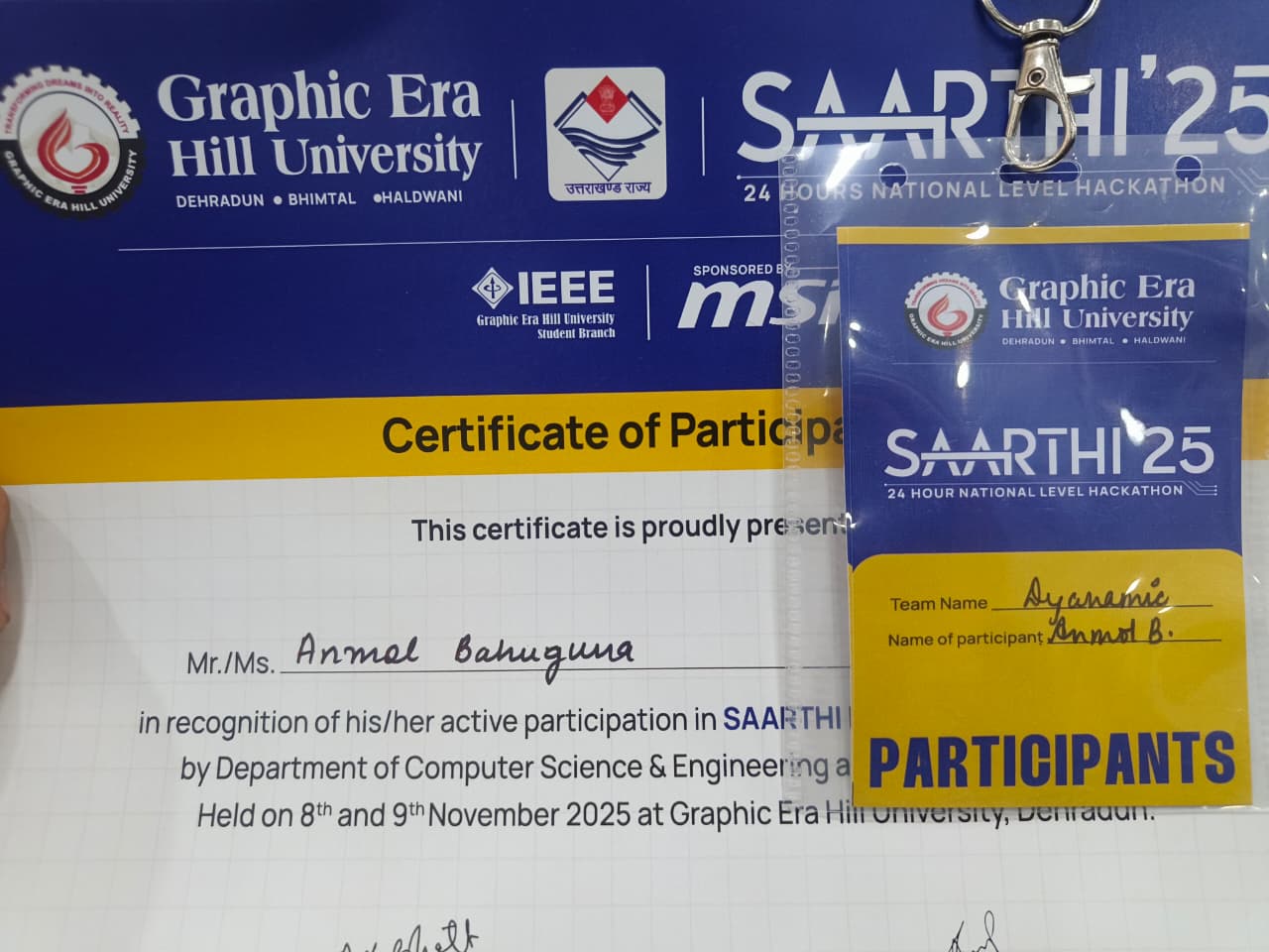 SAARTHI '25 certificate or event image